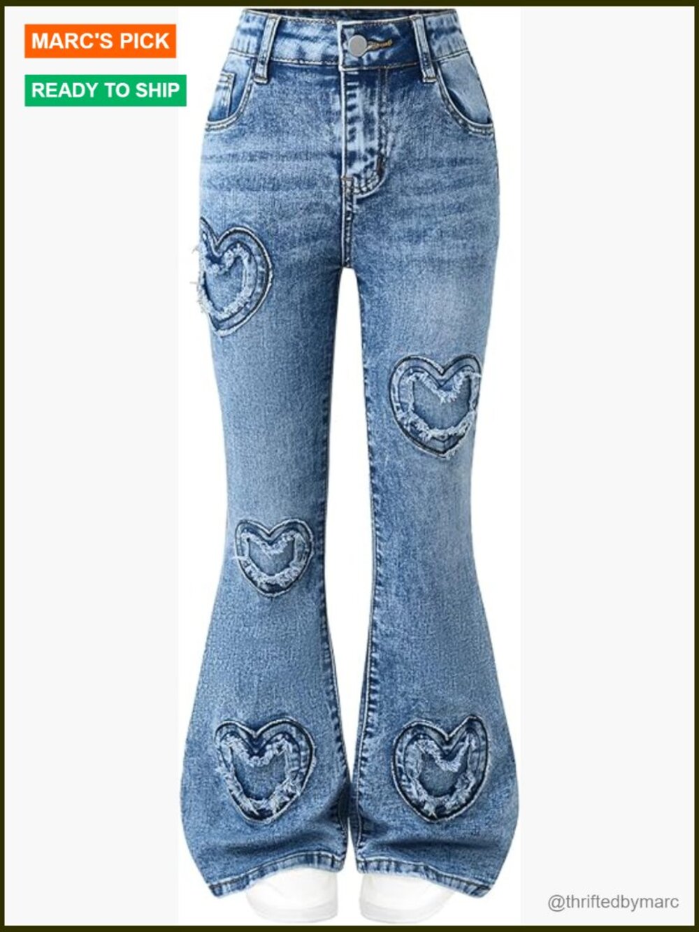 Girls Flare Jeans Stretch Denim Bell Bottom Y2K Streetwear 7-14 Years